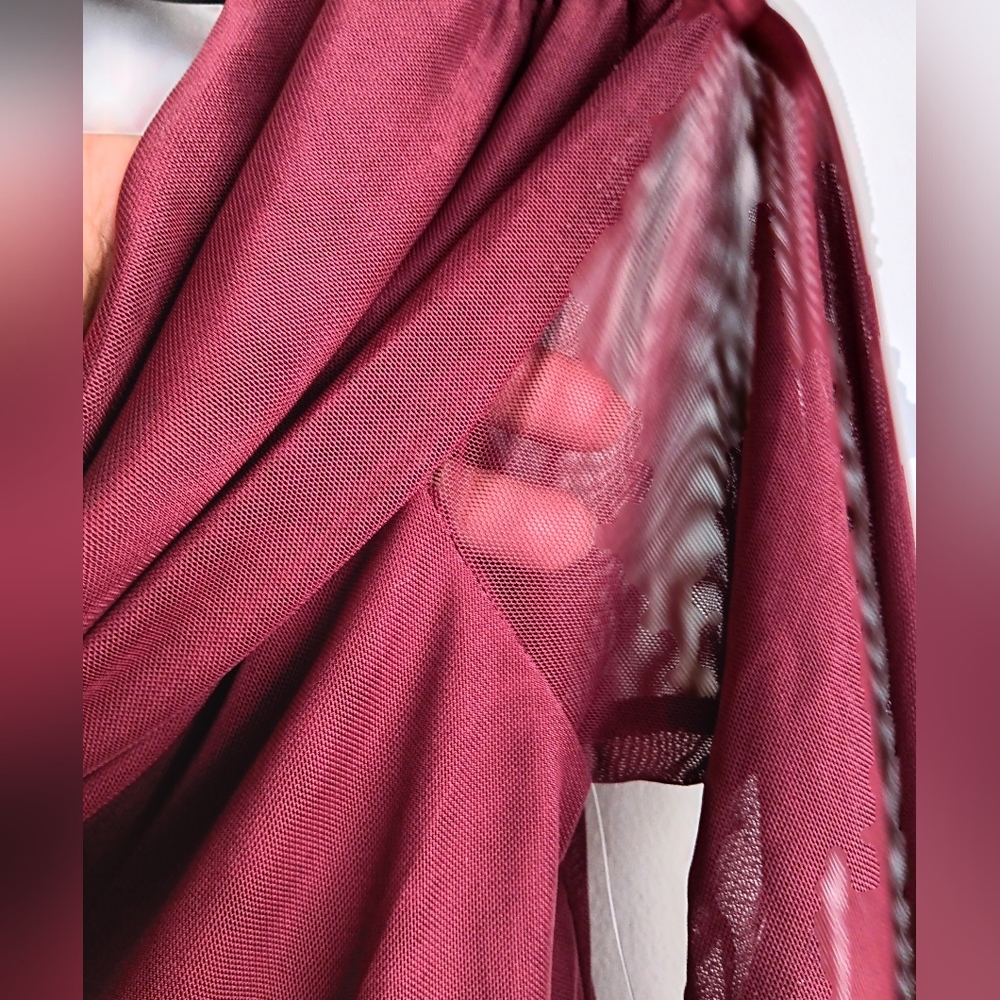 Elegant Burgundy Drape Neck Top - Picture 4 of 6